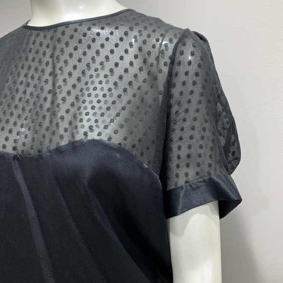 French Connection Silk Blouse. Very sexy see through top with polka dots - Picture 2 of 5